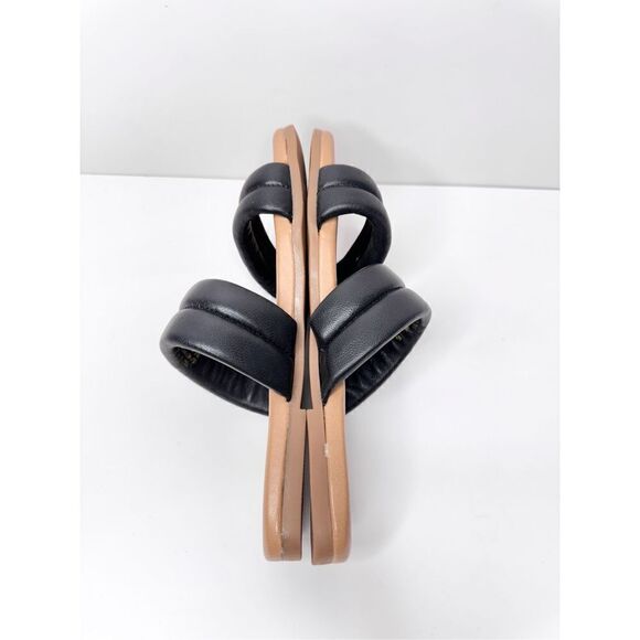 Steve Madden Sandals Womens Size 7 Black Leather Double Strap Open Toe - Picture 5 of 9